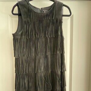 Vintage Theory suede fringed dress - black size 10